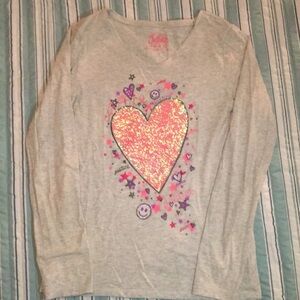 Sequin Heart Graphic Tee - Justice